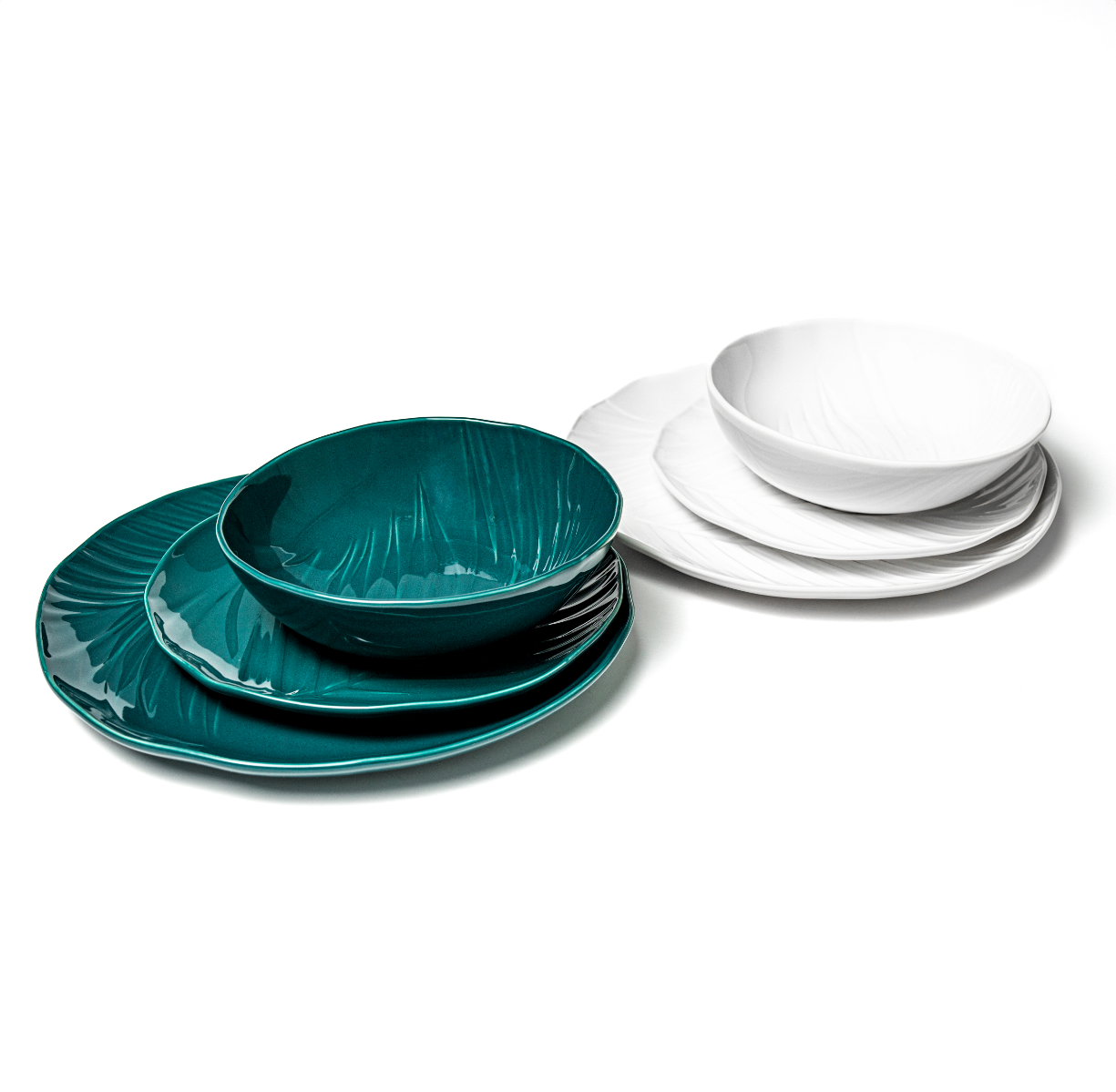 Набор тарелок BALI (зеленый/белый)