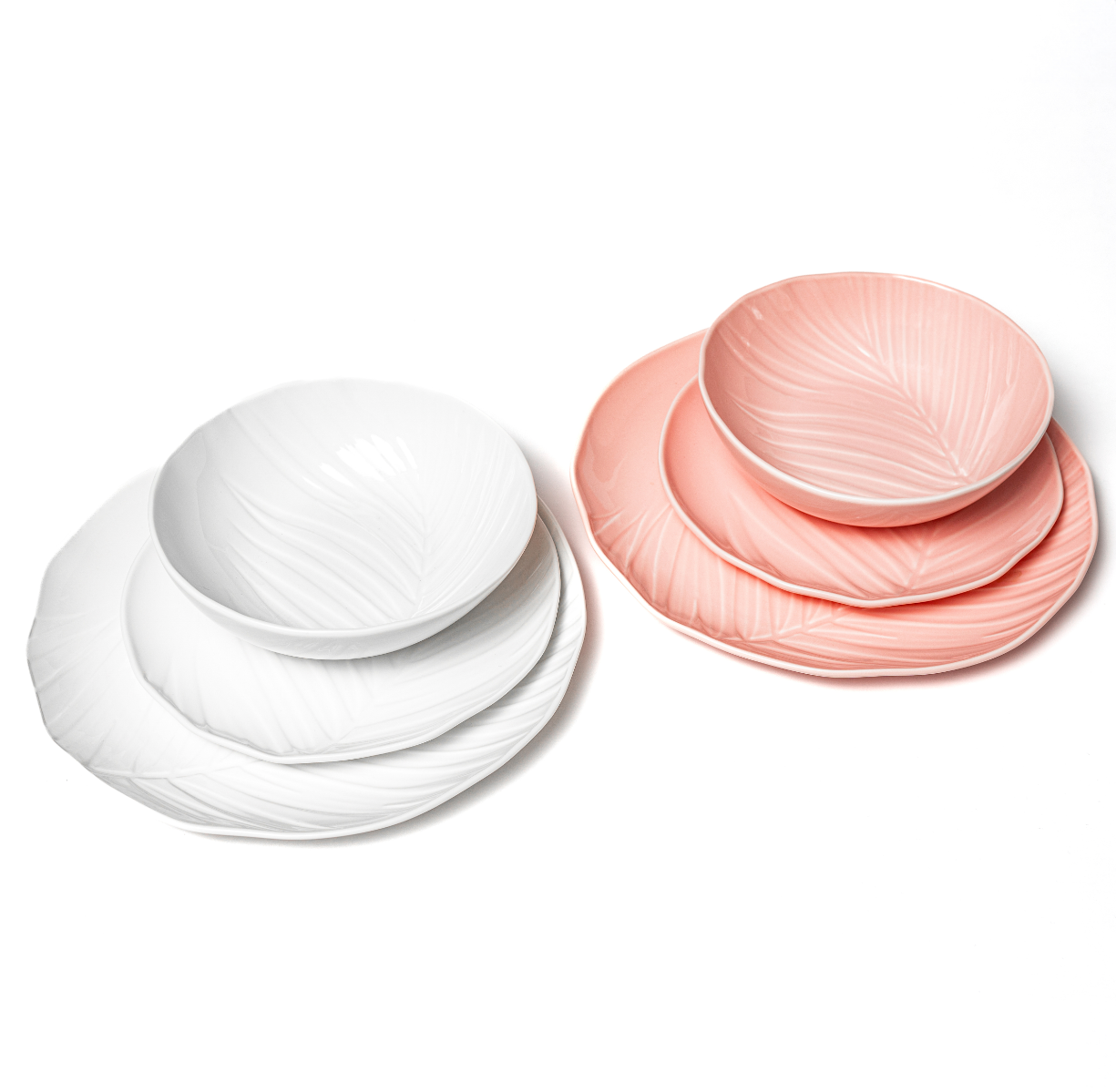 Набор тарелок BALI (розовый/белый)