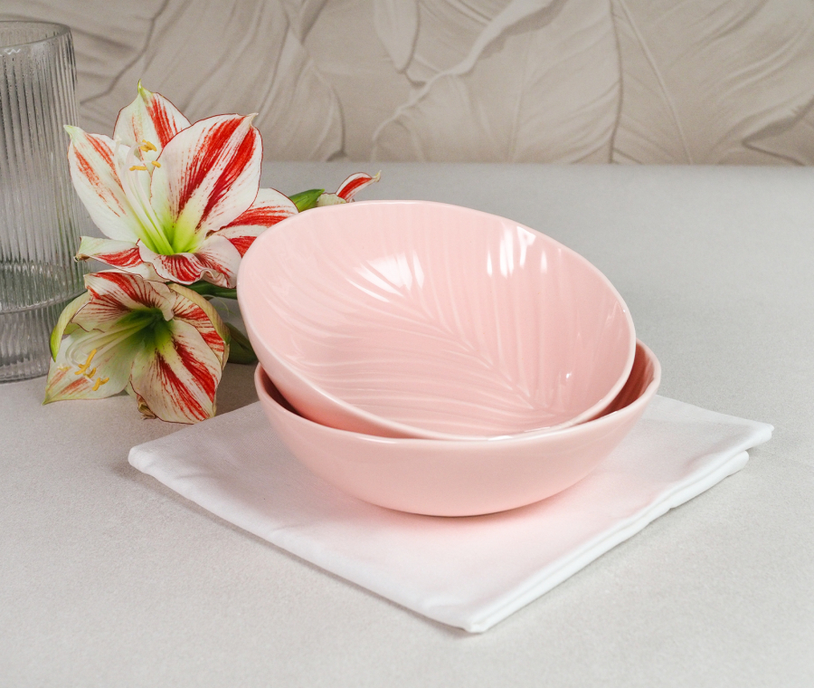 Set of deep plates BALI (pink)