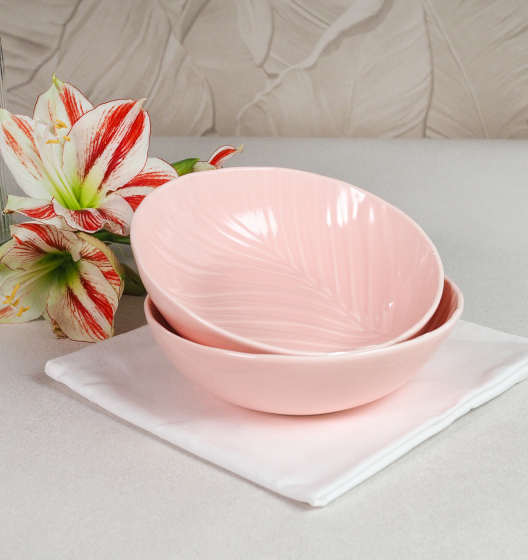 Set of deep plates BALI (pink)