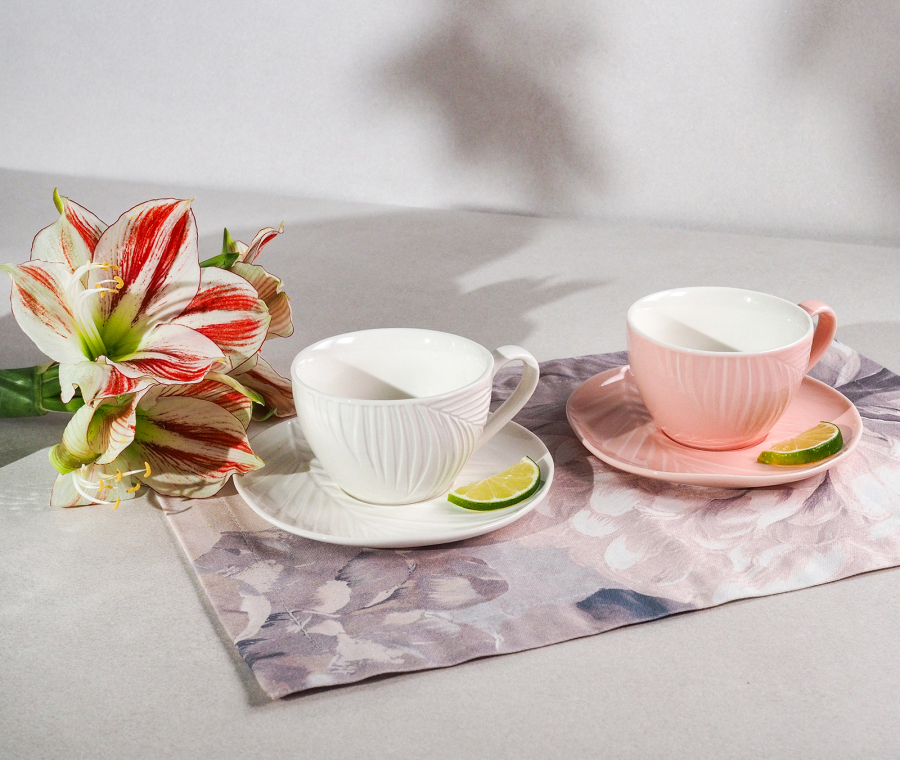 BALI tea set (pink/white)
