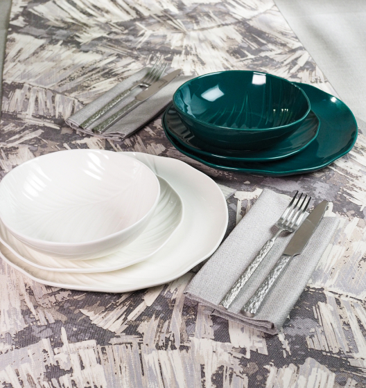 BALI plate set (green/white) BALI plate set (green/white)